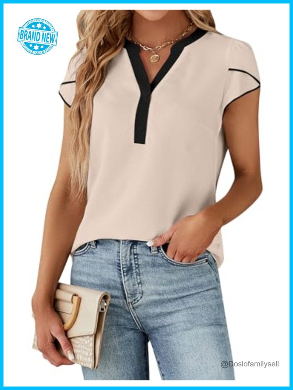 Blooming Jelly Women's Dressy Casual Button Down Blouse Short Sleeve Work Top